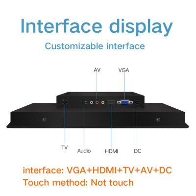 15 Inch Monitor for Tablet Industrial LCD Display Desktop Screen VGA HDMI DVI 1024*768 Not Touch Screen Buckles Mounting