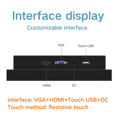 10&quot Monitor HDMI VGA Resistance Touch Screen Industrial Display IPS Screen 10.1 Inch DVI USB 1280*800 Free shipping