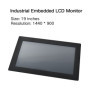 19&quot VGA HDMI DVI Interface Metal Frame Buckles Fixed Display Lcd hd Monitor WideScreen Monitor Resistance touch Screen
