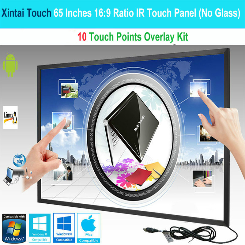 Xintai Touch 20 points 65 Inch Infrared Touch Screen panel; USB Touch Screen  Open Frame for touch table, kiosk etc